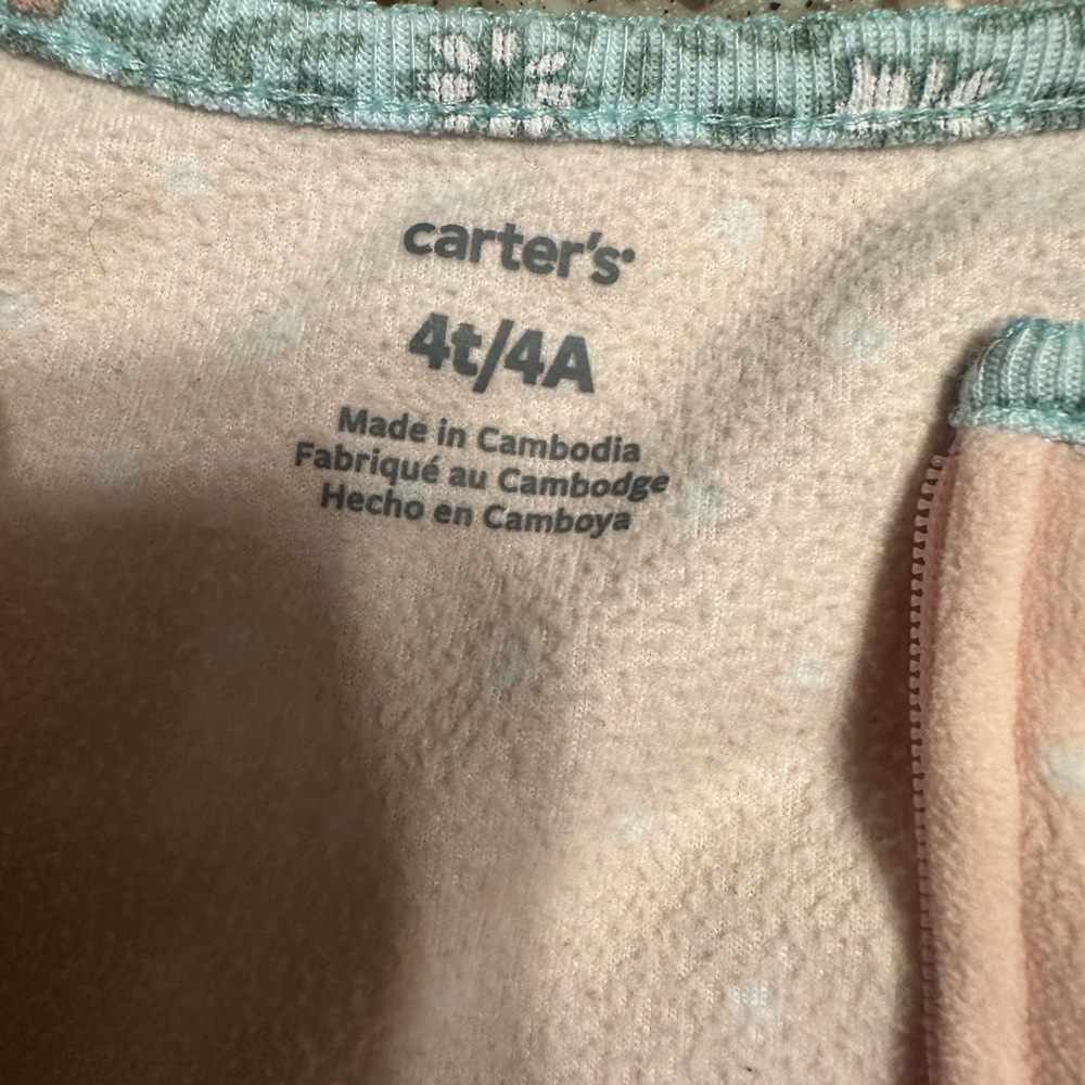 Carter’s 4T Girl’s Footed Pajamas - Picture 3 of 3